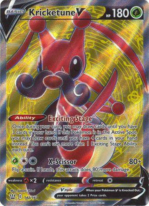 FULL ART Kricketune V - 142/163 - Ultra Rare - Battle Styles-Cherry Collectables