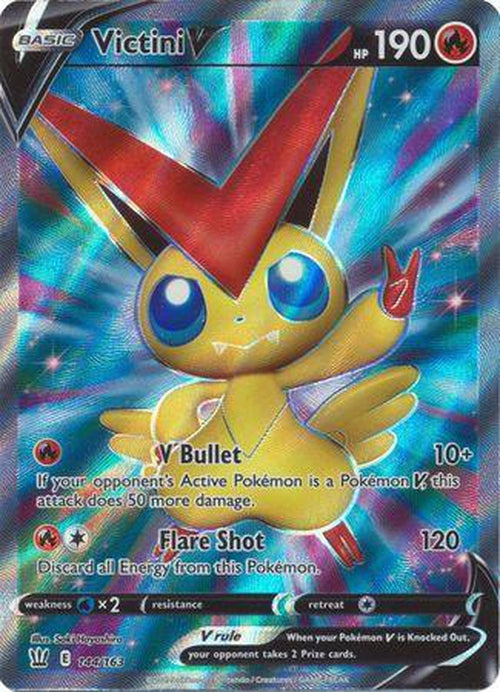 FULL ART Victini V - 144/163 - Ultra Rare - Battle Styles-Cherry Collectables