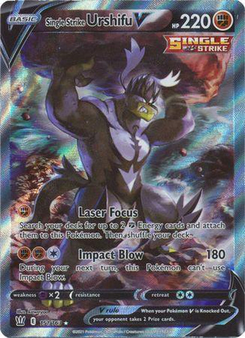 ALTERNATE ART FULL ART Single Strike Urshifu V - 151/163 - Ultra Rare - Battle Styles-Cherry Collectables