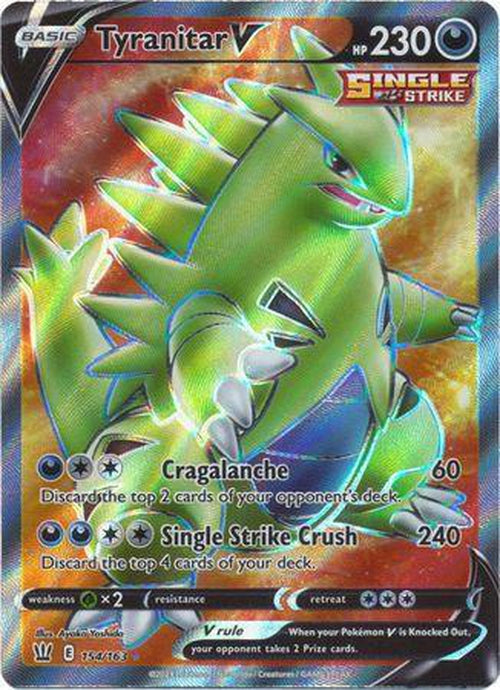 FULL ART Tyranitar V - 154/163 - Ultra Rare - Battle Styles-Cherry Collectables