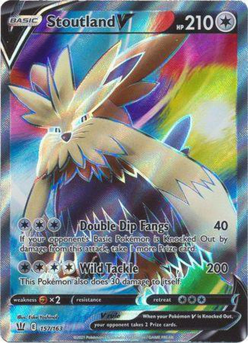 FULL ART Stoutland V - 157/163 - Ultra Rare - Battle Styles-Cherry Collectables