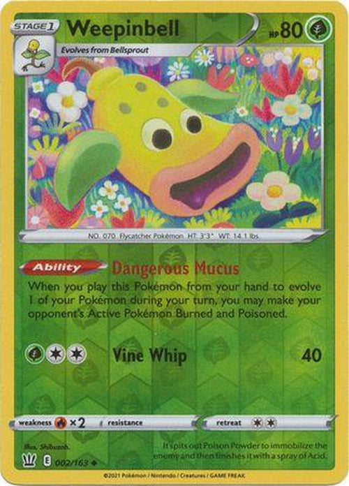 Weepinbell - 2/163 - Reverse Holo Battle Styles-Cherry Collectables