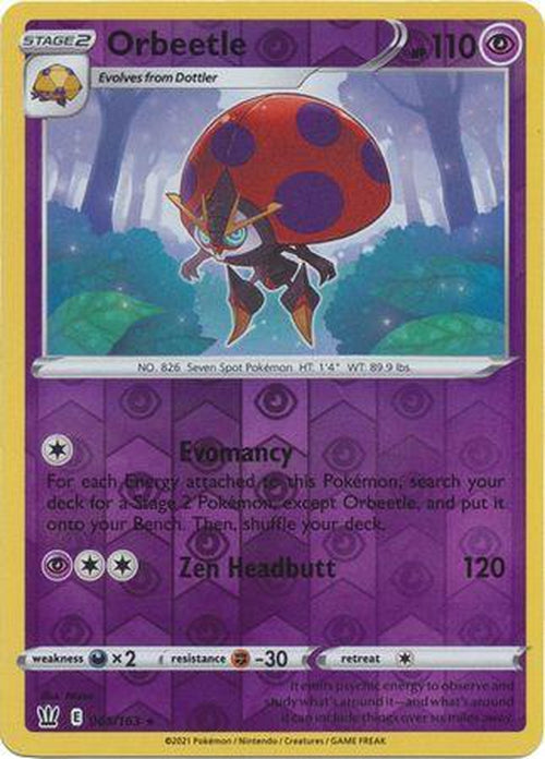 Orbeetle 65/163 Reverse Holo Battle Styles Cherry Collectables