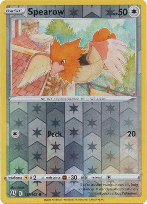 Spearow - 111/163 - Reverse Holo Battle Styles-Cherry Collectables