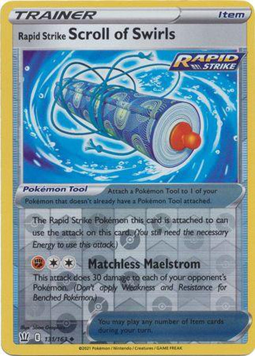 Rapid Strike Scroll of Swirls - 131/163 - Reverse Holo Battle Styles-Cherry Collectables