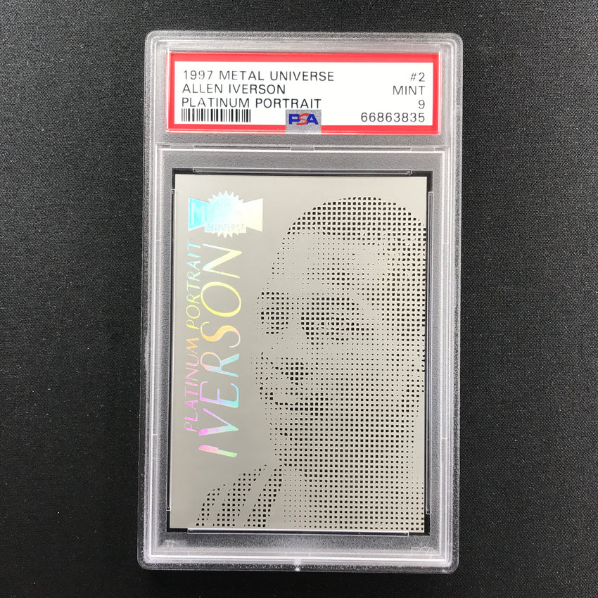 1997-98 Metal Universe Allen Iverson Platinum Portraits Ssp No 2 Psa 9 835