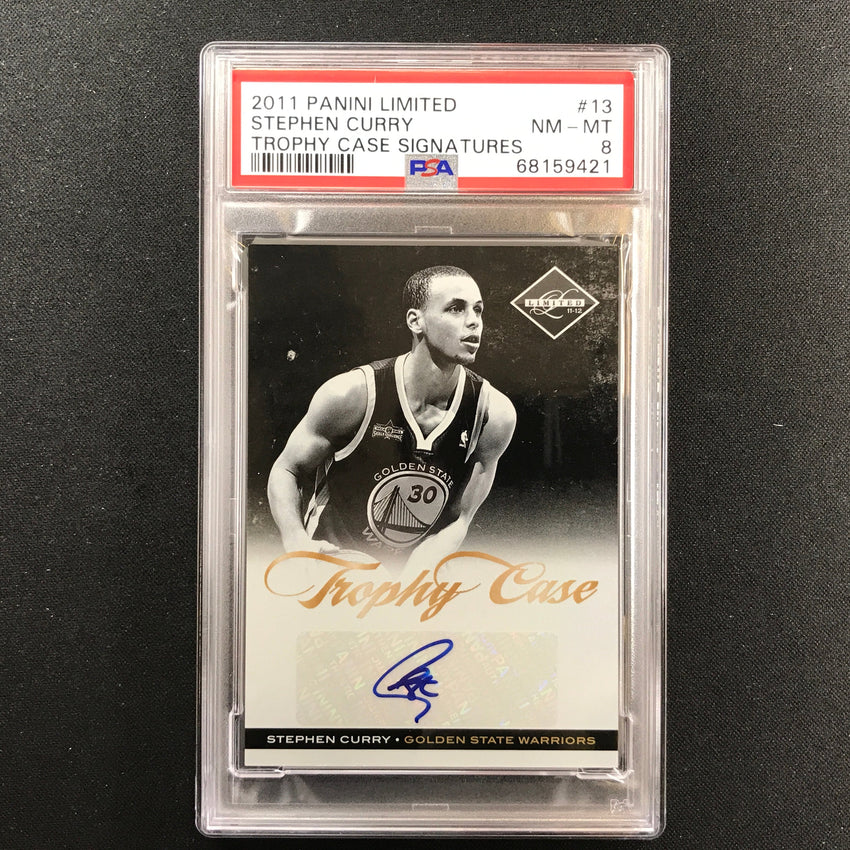 2011-12 Limited Stephen Curry Trophy Case Signatures Auto 5/49 Psa 8 421
