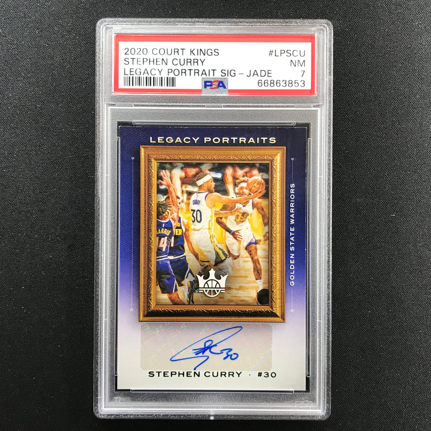 2020-21 Court Kings Stephen Curry Legacy Portrait Auto Jade Ssp No Scu PSA 7 853
