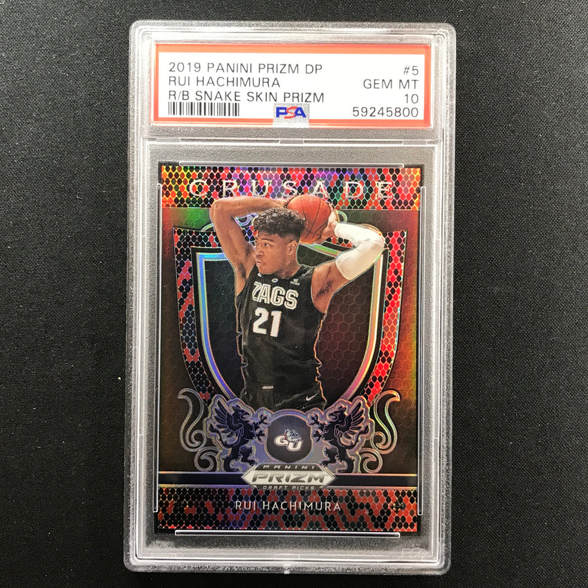 2019-20 Prizm Draft Picks Rui Hachimura Crusade Rookie Snake Skin 5 Psa 10 800