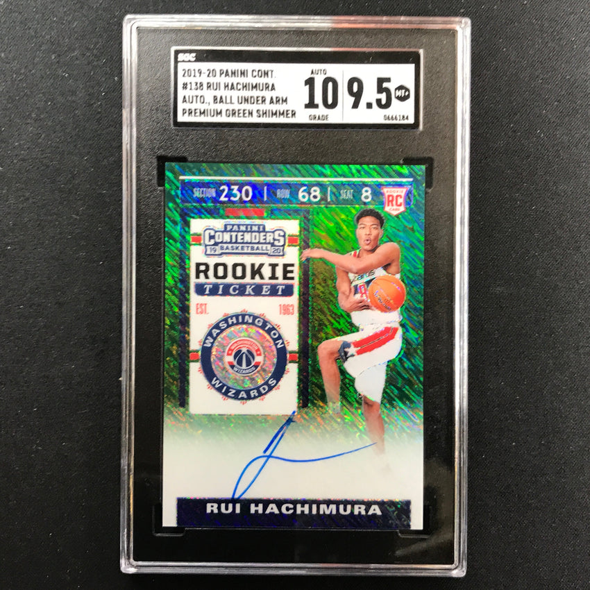 2019-20 Contenders Rui Hachimura Rookie Ticket Auto Green Shimmer 138 SGC 9.5/10