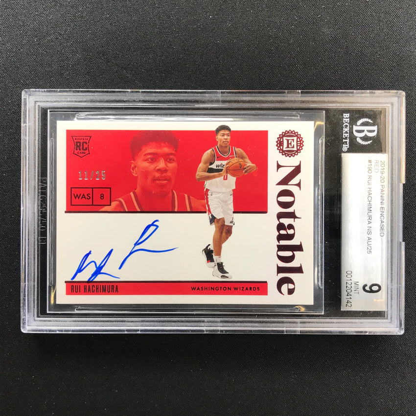 2019-20 Encased Rui Hachimura Notable Rookie Auto Red 11/25 BGS 9/10 142