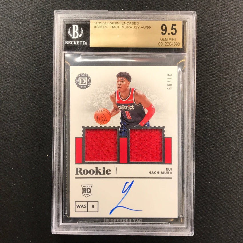 2019-20 Encased Rui Hachimura Rookie Dual Jersey Auto 37/99 BGS 9.5/10 398