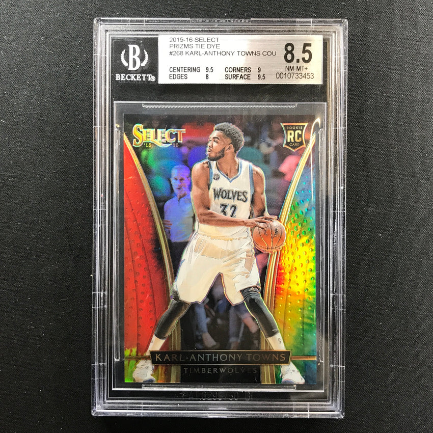 2015-16 Select Karl Anthony-towns Courtside Rookie Tie-dye 9/25 BGS 8.5 453