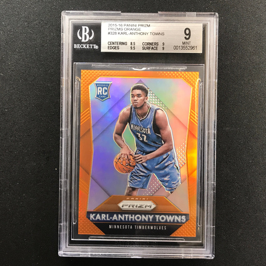 2015-16 Prizm Karl Anthony-towns Rookie Orange Prizm 43/65 BGS 9 961