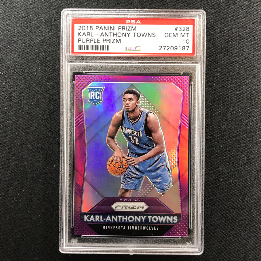 2015-16 Prizm Karl Anthony-towns Rookie Purple Prizm 90/99 PSA 10 187