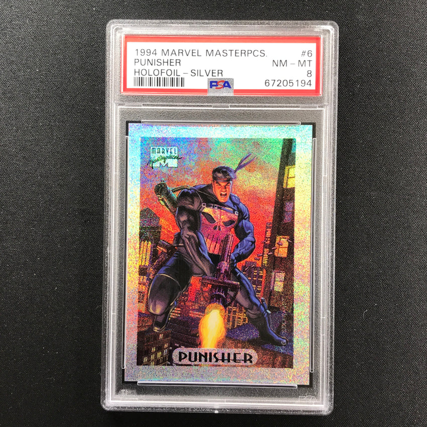 1994 Marvel Masterpieces Punisher Holofoil Silver No 6 Psa 8 194