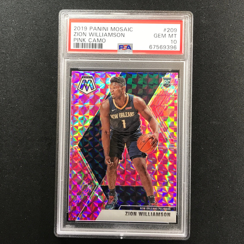 2019-20 Mosaic Zion Williamson Rookie Pink Camo No 209 PSA 10 396