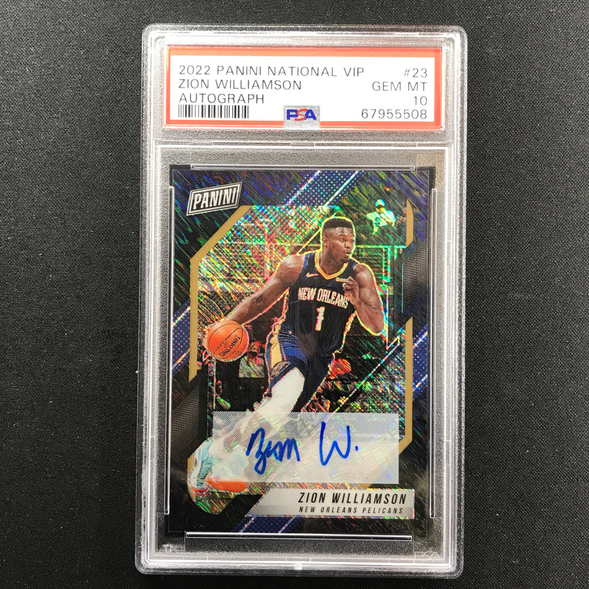 2022-23 The National Vip Zion Williamson Auto Black Shimmer 8/10 PSA 10 508