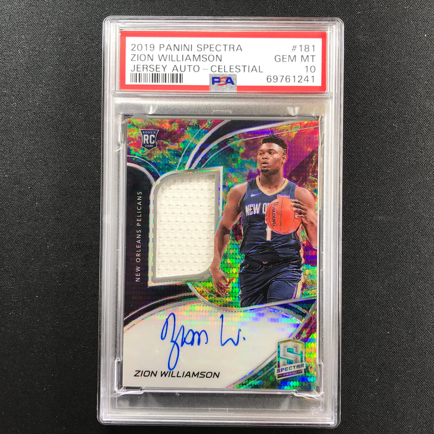 2019-20 Spectra Zion Williamson Rookie Jersey Auto Celestial 36/49 Psa 10 241