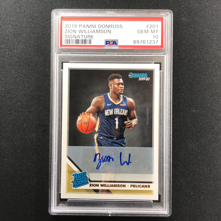2019-20 Donruss Zion Williamson Rated Rookie Signatures Auto No 201 PSA 10 237