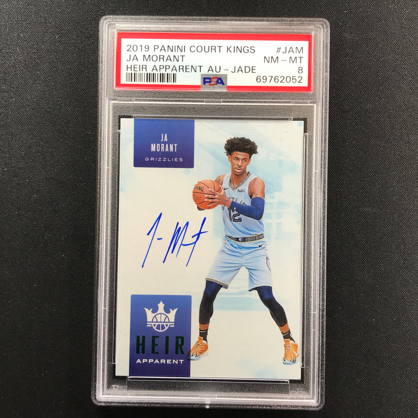 2019-20 Court Kings Ja Morant Heir Apparent Rookie Auto Jade 18/25 Psa 8 052