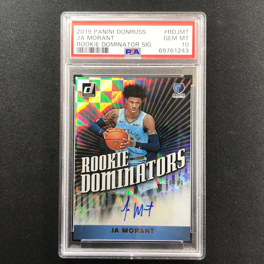 2019-20 Donruss Ja Morant Rookie Dominators Signatures Auto 56/99 PSA 10 243
