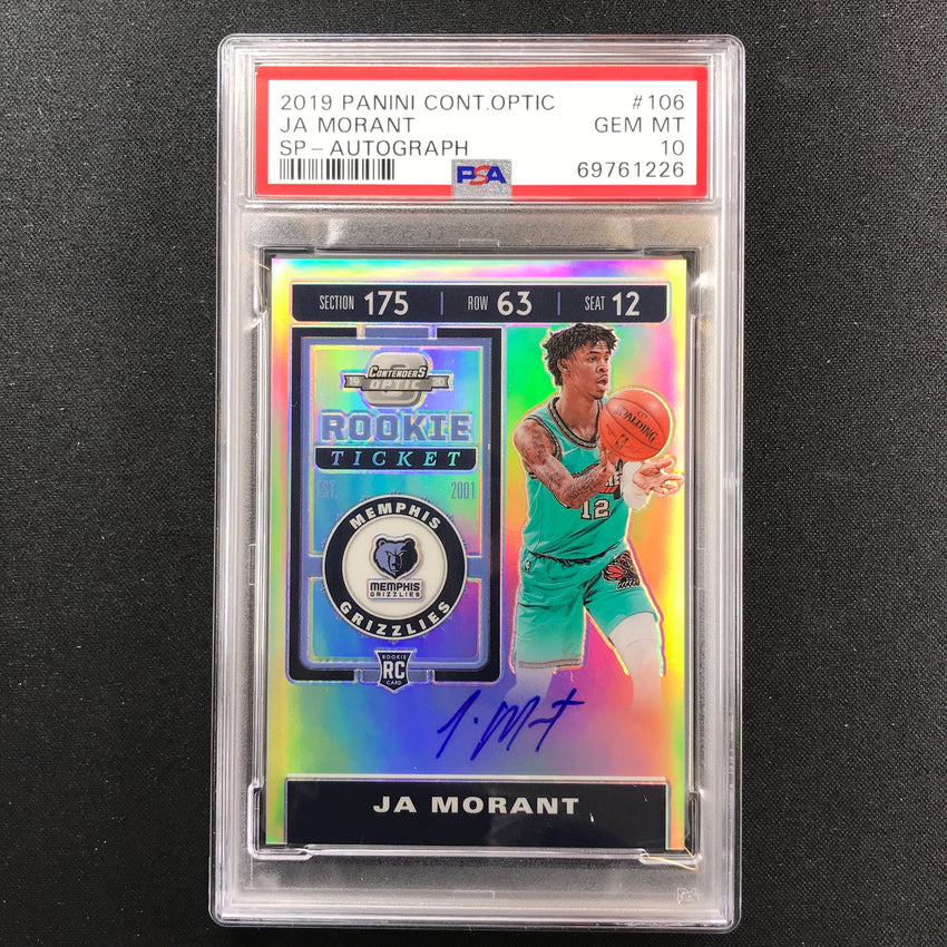 2019-20 Contenders Optic Ja Morant Sp Rookie Ticket Auto Silver 106 PSA 10 226