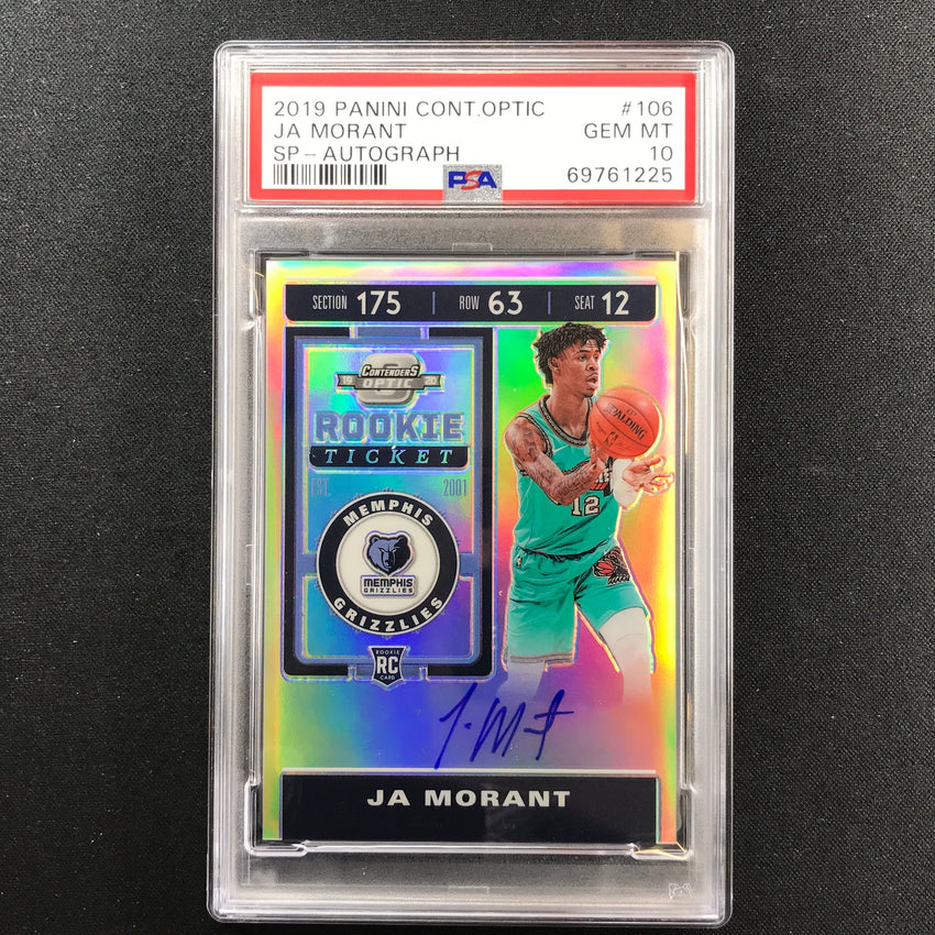 2019-20 Contenders Optic Ja Morant Sp Rookie Ticket Auto Silver 106 Psa 10 225