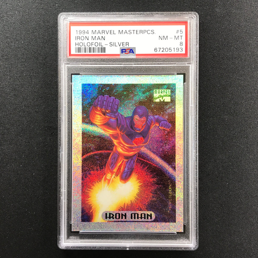 1994 Marvel Masterpieces Iron Man Holofoil Silver No 5 Psa 8 193