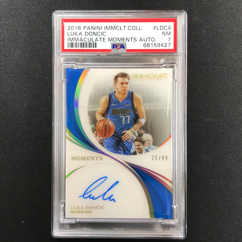 2018-19 Immaculate LUKA DONCIC Moments Rookie Acetate Auto 29/99 PSA 7 (427)