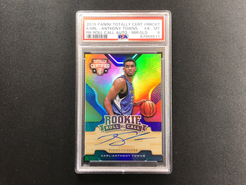 2015-16 Certified Karl-anthony Towns Rookie Roll Call Auto Gold 7/10 PSA 6