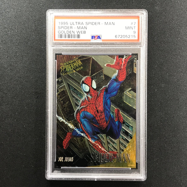 1995 Marvel Fleer Ultra Spider-man Golden Web Base No 7 Psa 9 215