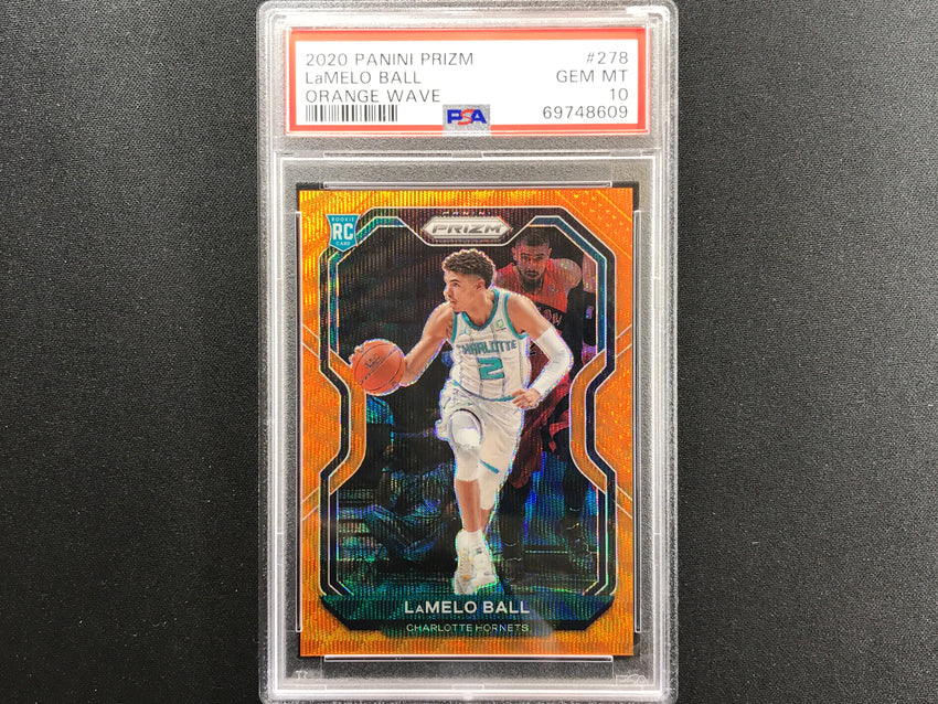 2020-21 Prizm Lamelo Ball Rookie Orange Wave 4/60 PSA 10 609