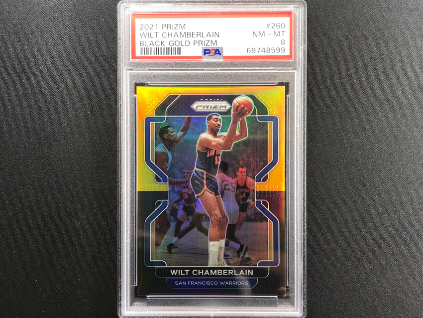 2021-22 Prizm Wilt Chamberlain Black Gold Prizm 1/5 Psa 8 599