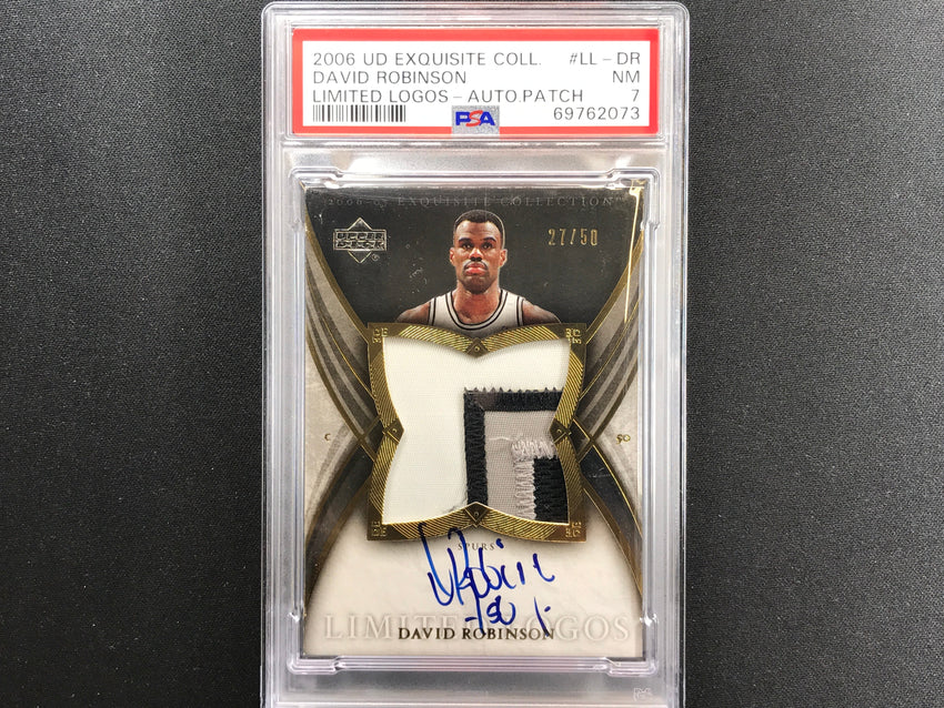 2006-07 Exquisite Collection David Robinson Limited Logos Patch Auto 27/50 Psa 7