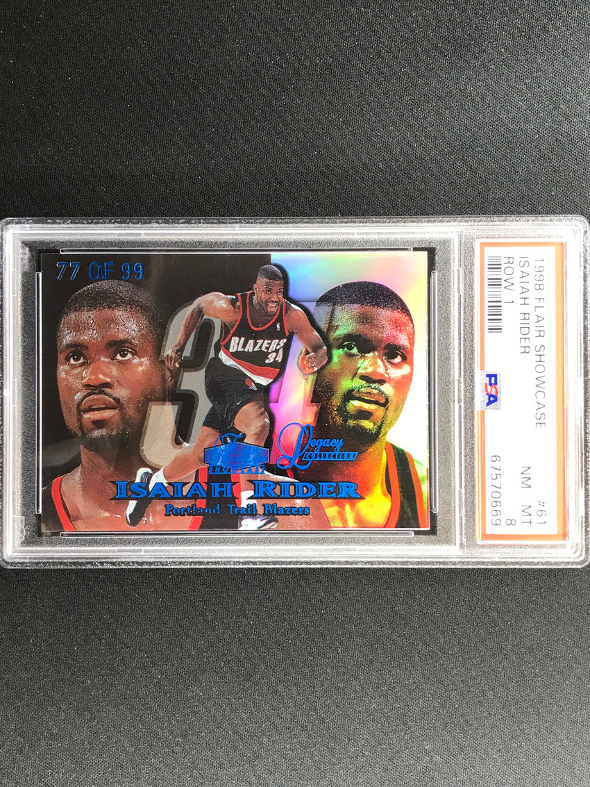 1998-99 Flair Showcase Isaiah Rider Legacy Collection Row 1 77/99 PSA 8 669