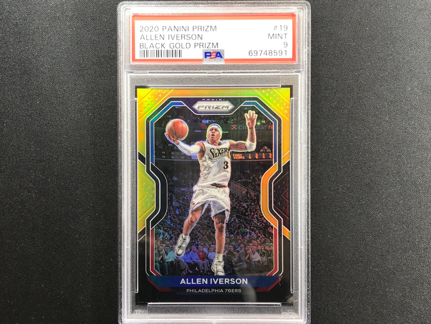 2020-21 Prizm Allen Iverson Black Gold Prizm 4/5 PSA 9 591