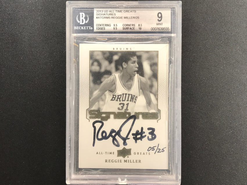 2013-14 All-time Greats Reggie Miller Signatures Auto 5/25 BGS 9/10 555