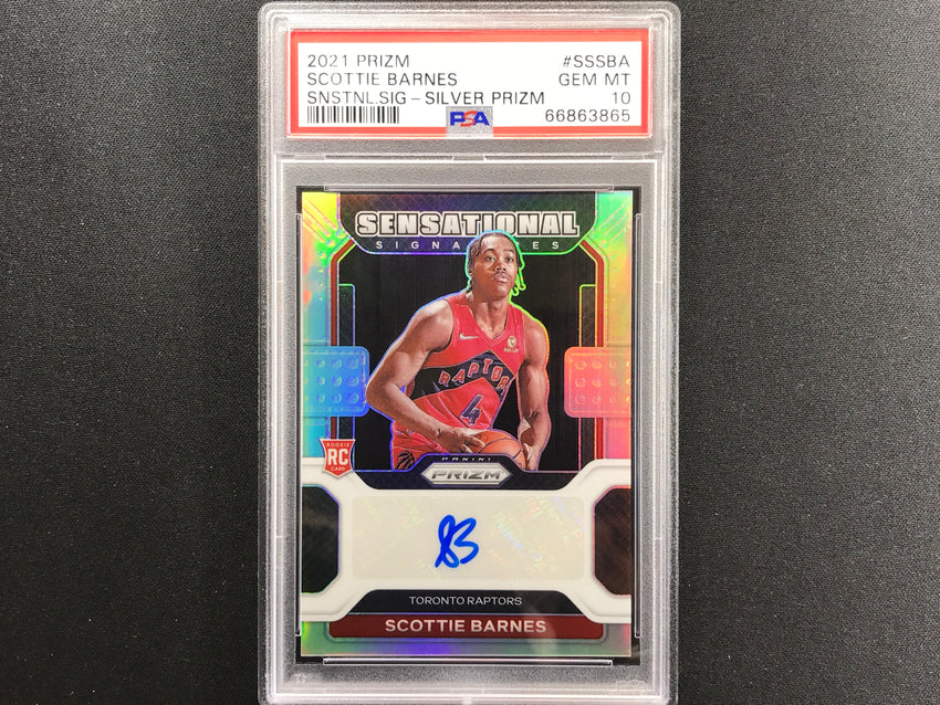 2021-22 Prizm Scottie Barnes Sensational Rookie Auto Silver No Sba Psa 10 865