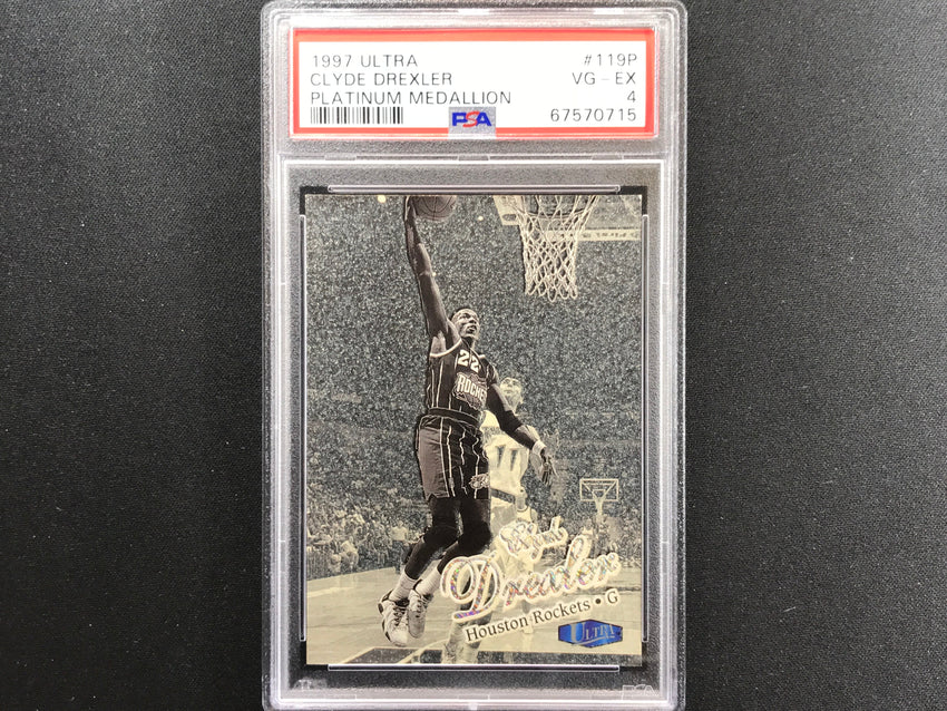 1997-98 Ultra Clyde Drexler Platinum Medallion 66/100 PSA 4 715