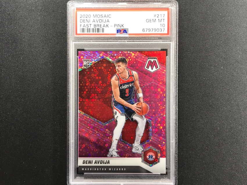 2020-21 Mosaic Deni Avdija Fast Break Rookie Pink 19/20 PSA 10 037