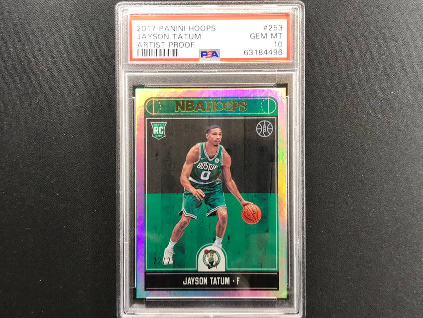 2017-18 Hoops Jayson Tatum Rookie Artist Proof 22/25 PSA 10 496