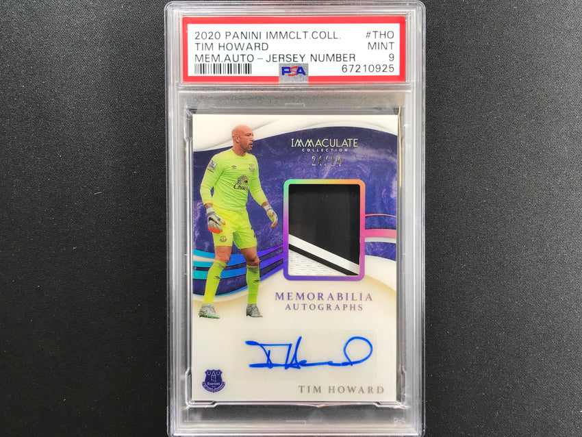 2020-21 Immaculate Tim Howard Memorabilia Patch Auto Jersey Number 24/24 PSA 9