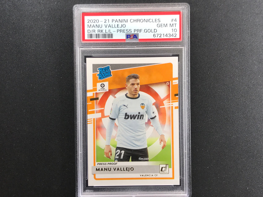 2020-21 Chronicles Laliga Manu Vallejo Donruss Rated Rookie Gold 8/10 PSA 10