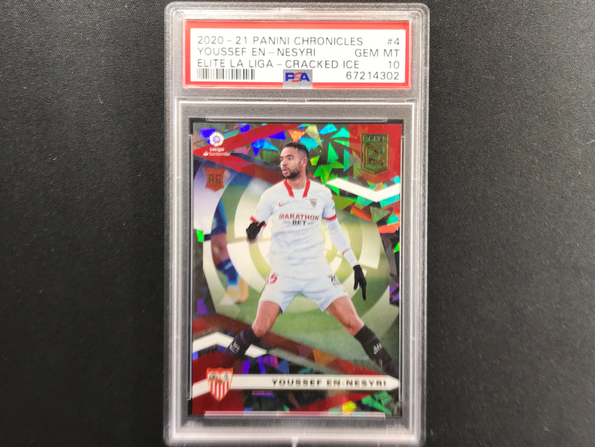 2020-21 Chronicles Laliga Youssef En-nesyri Elite Rookie Cracked Ice 4/23 PSA 10