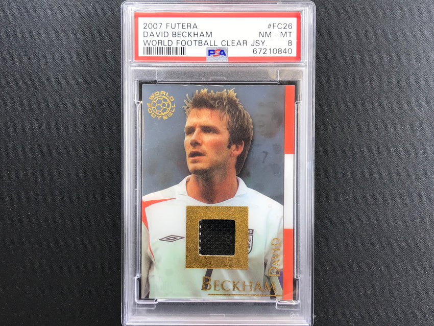 2007-08 Futera David Beckham World Football Clear Jersey 145/250 Psa 8 840