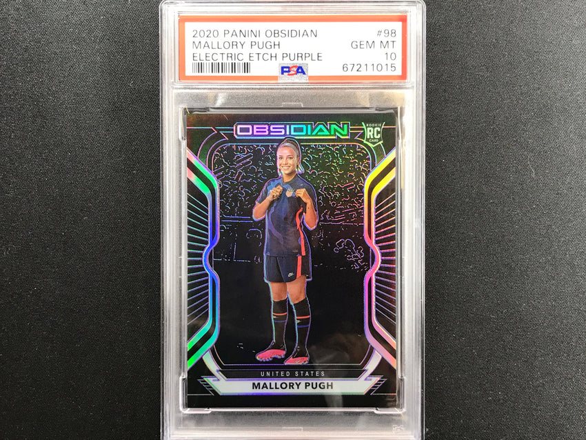 2020-21 Obsidian Mallory Pugh Rookie Electric Etch Purple 32/75 Psa 10 015