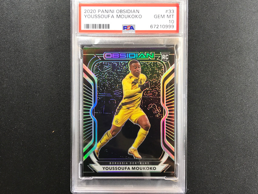 2020-21 Obsidian Youssoufa Moukoko Rookie Base 165/195 PSA 10 999