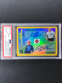 2021-22 Donruss Road To Qatar Moller Oliver Kahn Dual Auto Gold 7/10 PSA 10