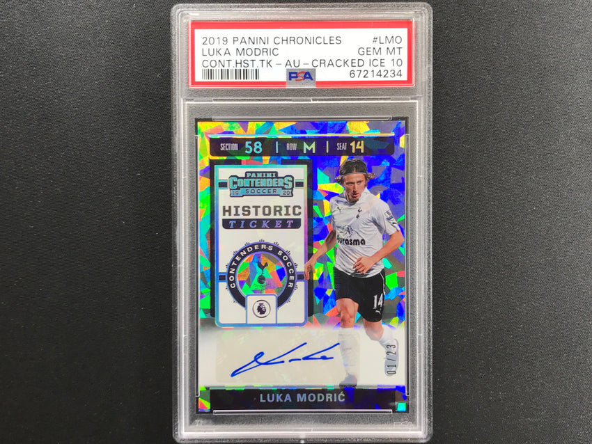 2019-20 Chronicles Epl Luka Modric Contenders Cracked Ice Auto 1/23 PSA 10 234
